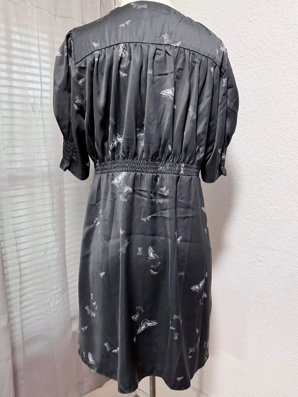 AllSaints | Butterfly Print Satin Mini Dress | US 12 - Picture 6 of 8